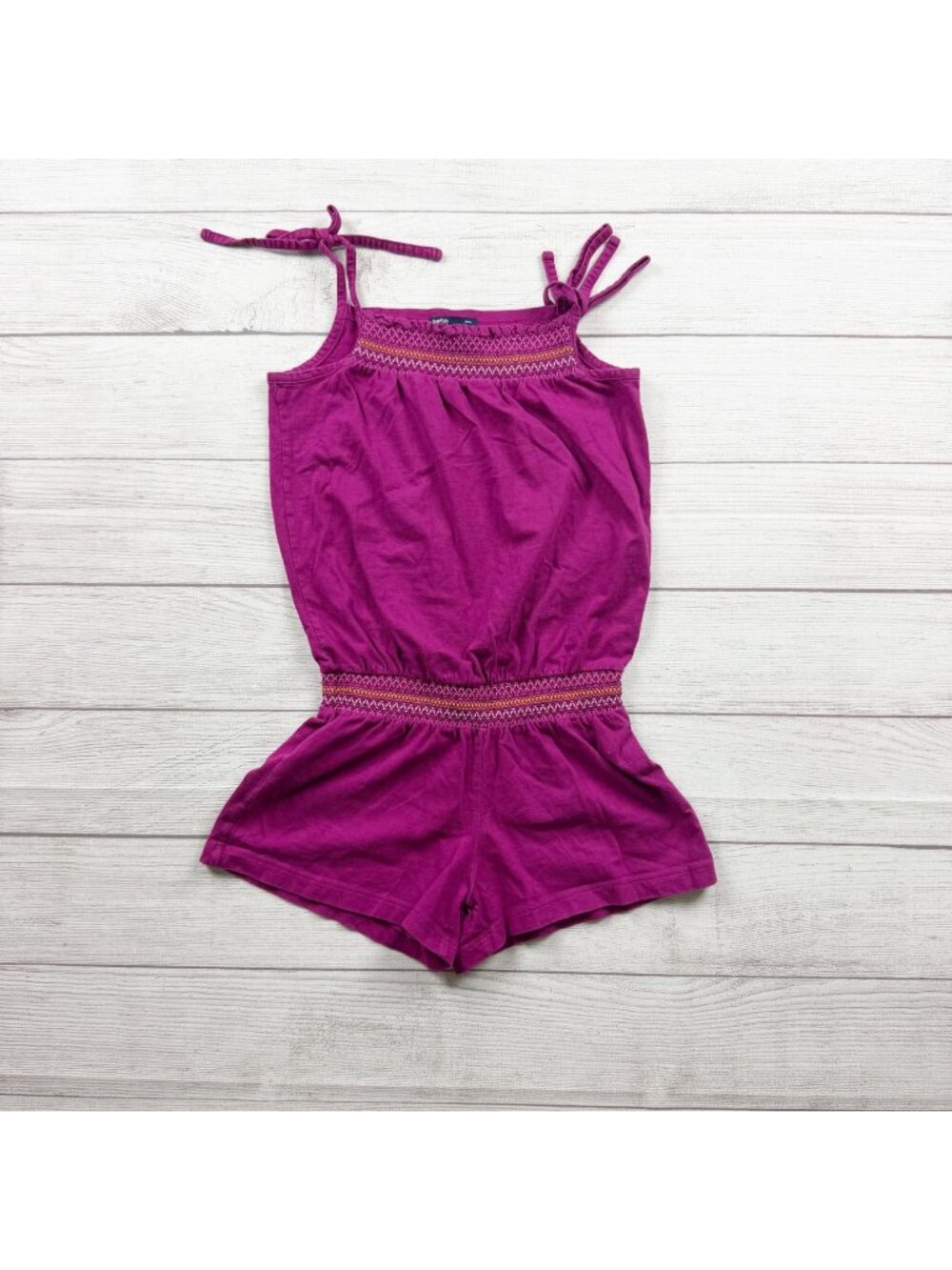 Gap Kids Girls Purple Sleeveless Romper Smocked Waist 100% Cotton L 10